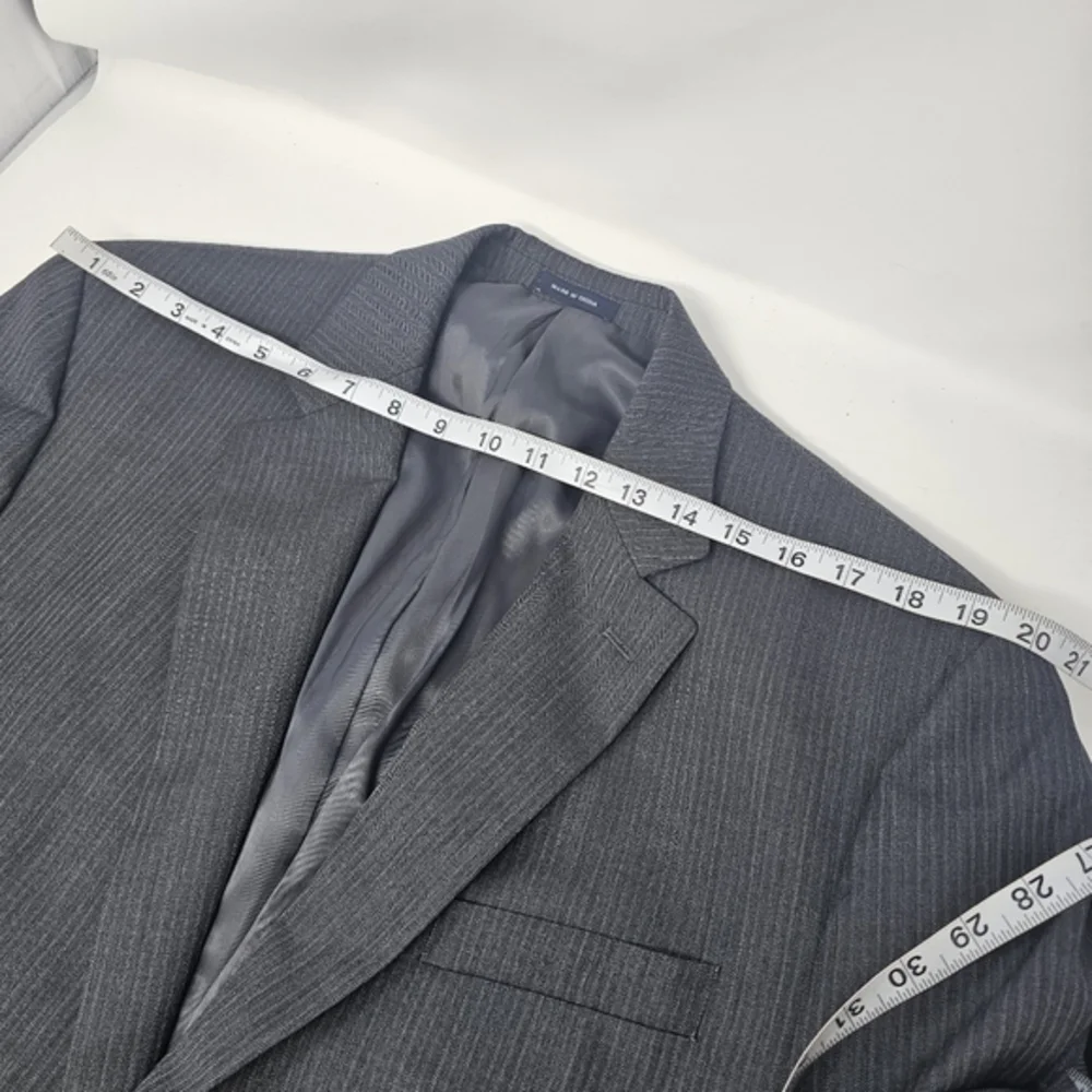 Ralph Ralph Lauren Men's 46L Gray Striped 100% Wool Blazer Sport Coat‎ Jacket.
